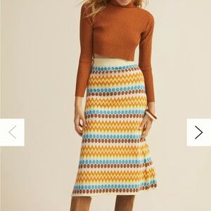 Stella Pardo Anthropology Geo Wool Sweater Midi Skirt Size XS